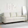 Sofa 3-osobowa, kremowy, 180 cm, tapicerowana aksamitem