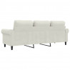 Sofa 3-osobowa, kremowy, 180 cm, tapicerowana aksamitem