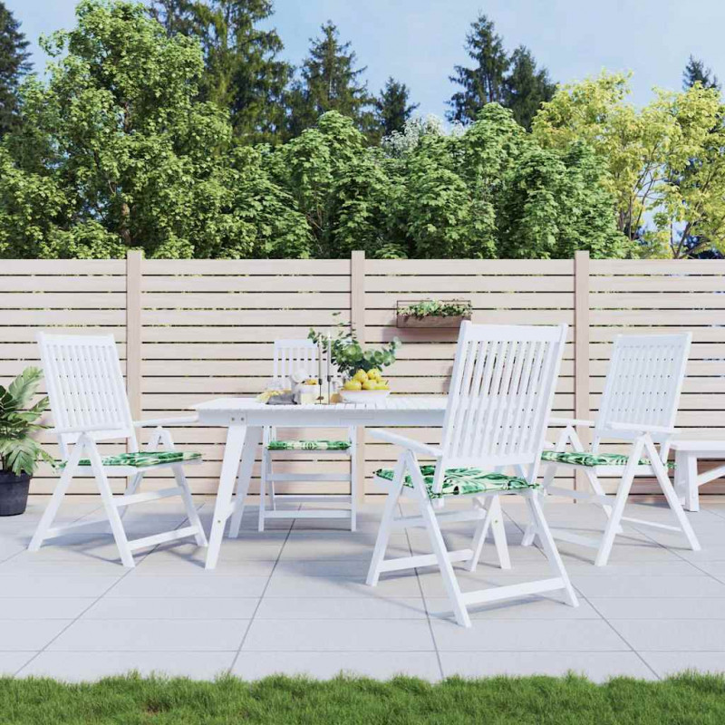 Poduszki na krzesła 4 pcs Wzór liścia 50 x 50 x 4 cm