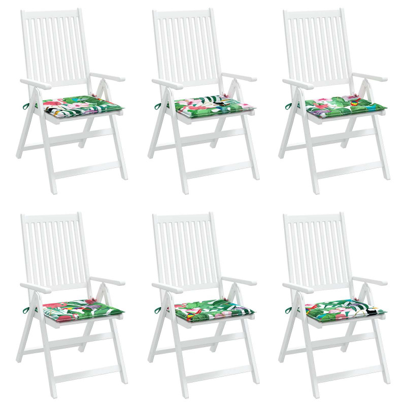 Poduszki na krzesła 6 pcs Wielokolorowe 50 x 50 x 4 cm