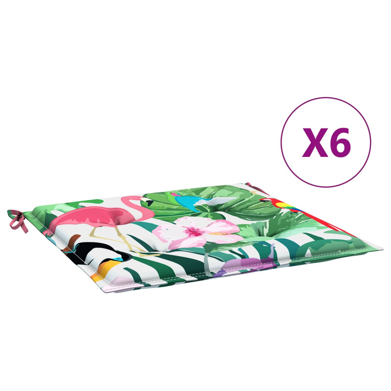 Poduszki na krzesła 6 pcs Wielokolorowe 50 x 50 x 4 cm