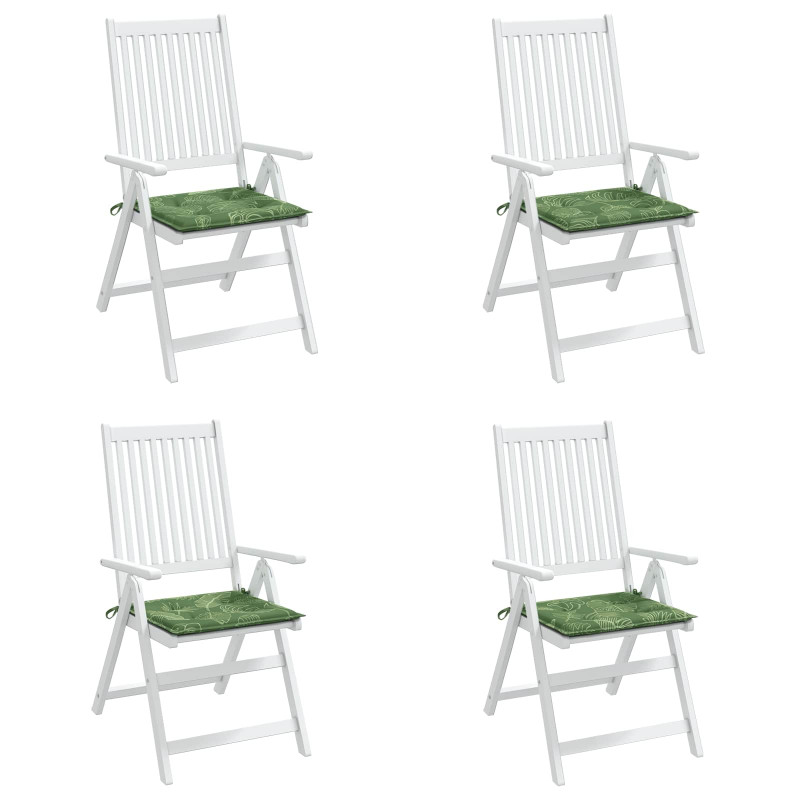 Poduszki na krzesła 4 pcs Zielony i Biały 50 x 50 x 4 cm