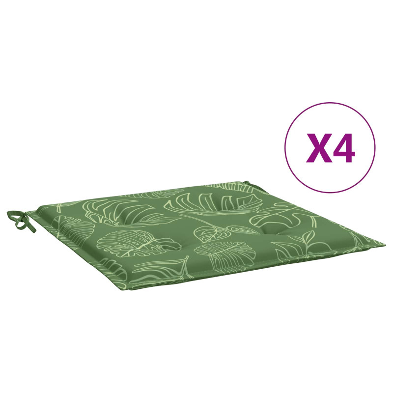 Poduszki na krzesła 4 pcs Zielony i Biały 50 x 50 x 4 cm