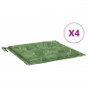 Poduszki na krzesła 4 pcs Zielony i Biały 50 x 50 x 4 cm