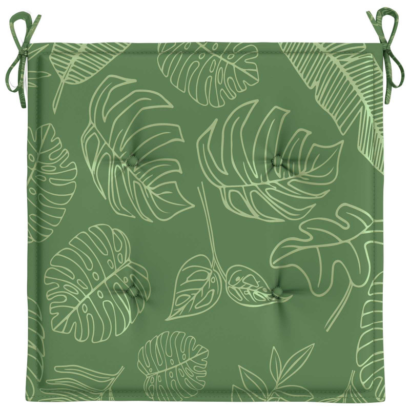 Poduszki na krzesła 4 pcs Zielony i Biały 50 x 50 x 4 cm