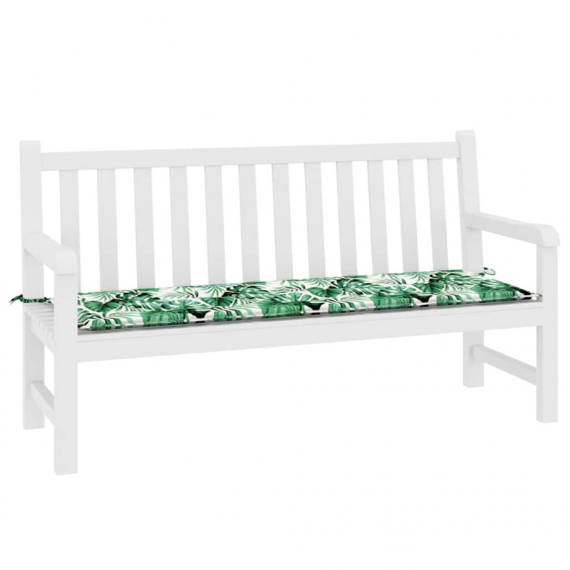 Poduszka na ławkę Wzór w liście 150 x 50 x 3 cm Materiał Oxford