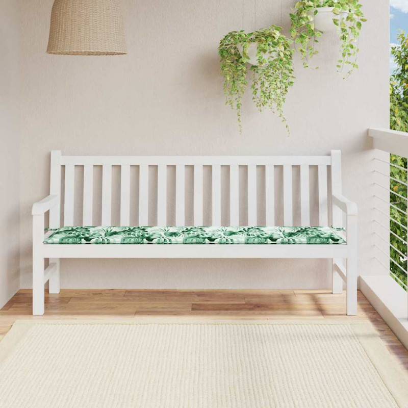 Poduszka na ławkę Wzór w liście 150 x 50 x 3 cm Materiał Oxford