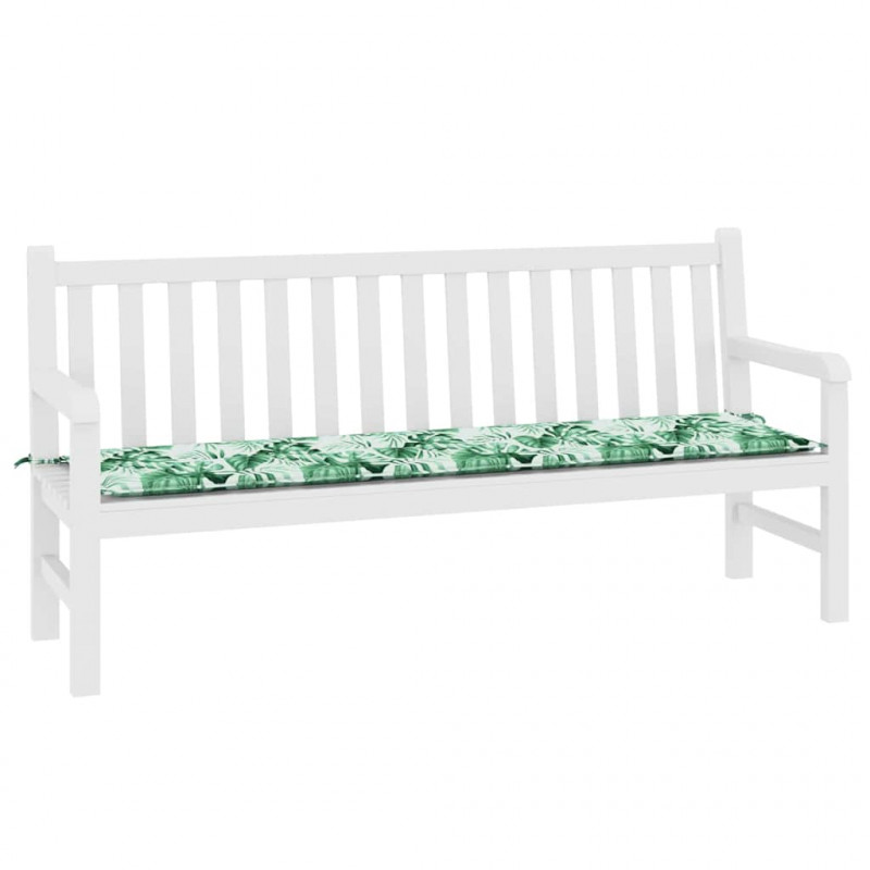 Poduszka na ławkę Wzór w liście 150 x 50 x 3 cm Materiał Oxford