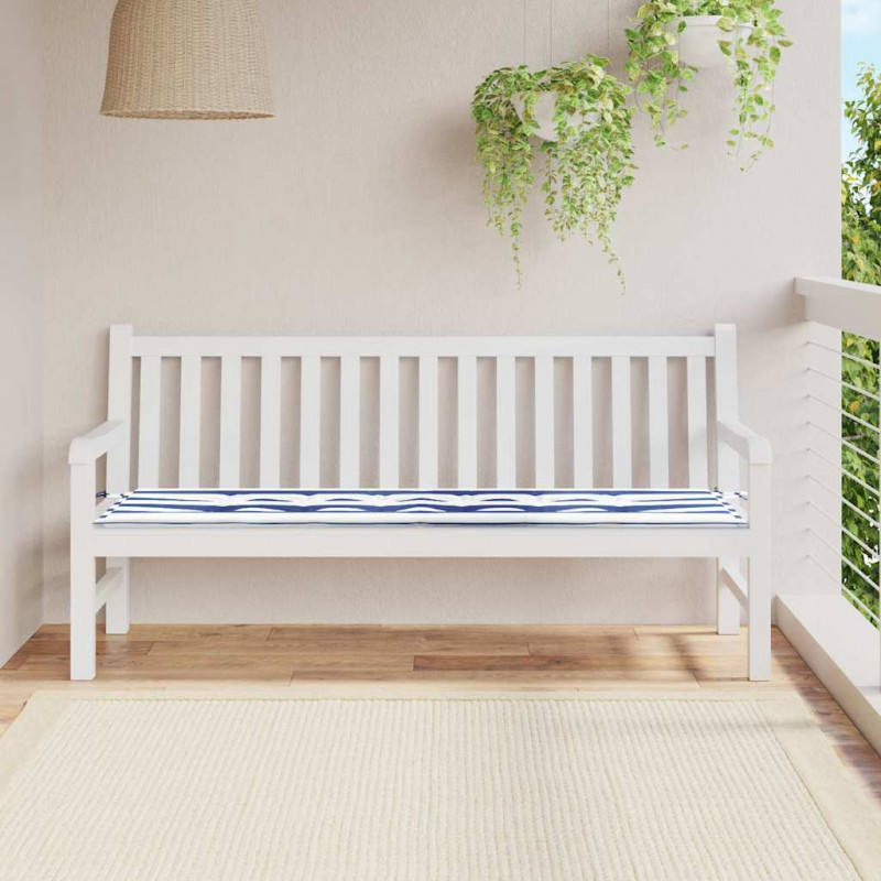 Poduszka na ławkę Czarna kratka 150 x 50 x 3 cm Materiał Oxford