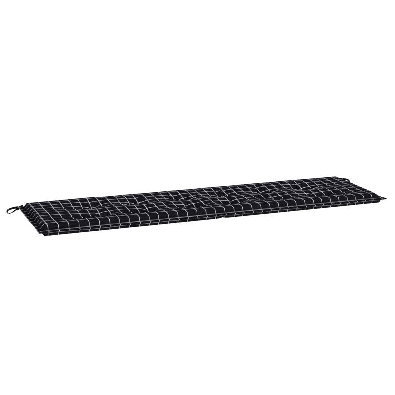 Poduszka na ławkę Czarna kratka 150 x 50 x 3 cm Materiał Oxford