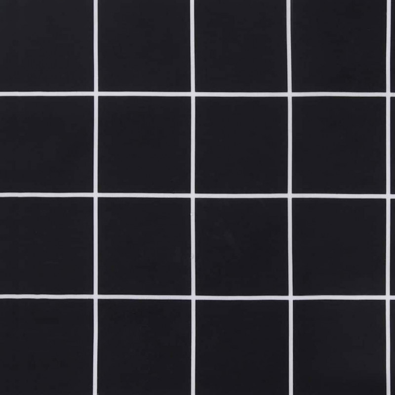Poduszka na ławkę Czarna kratka 150 x 50 x 3 cm Materiał Oxford