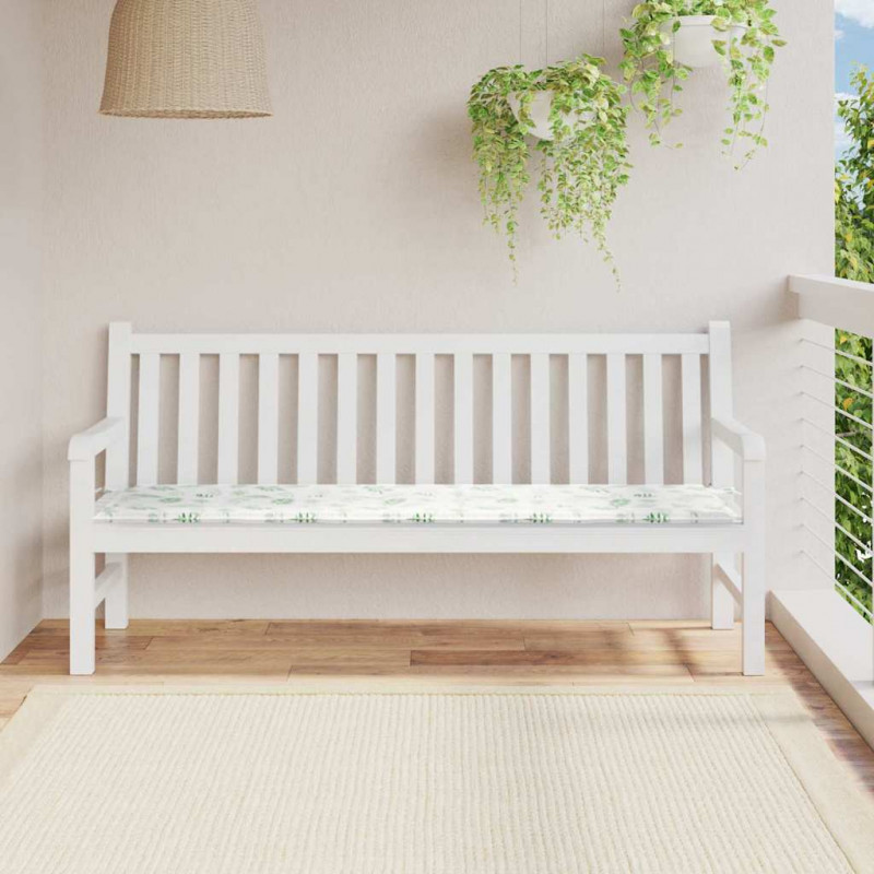 Poduszka na ławkę Wzór liścia 150 x 50 x 3 cm Materiał Oxford