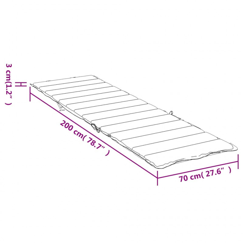 Poduszka leżakowa Wzór liścia 200 x 70 x 3 cm Materiał Oxford