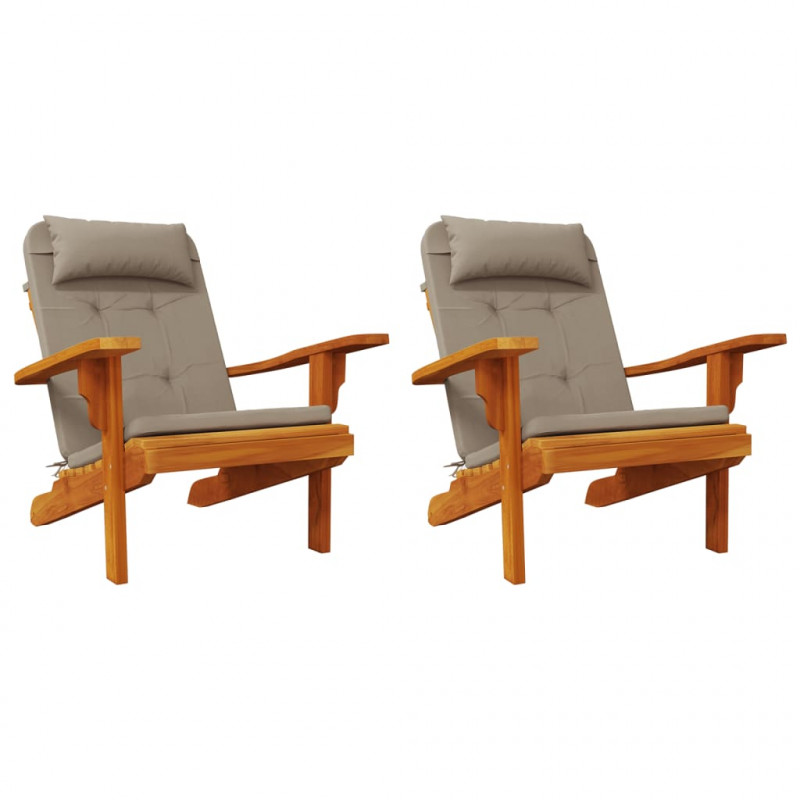 Poduszki na krzesła Adirondack, 2 szt., taupe, tkanina Oxford
