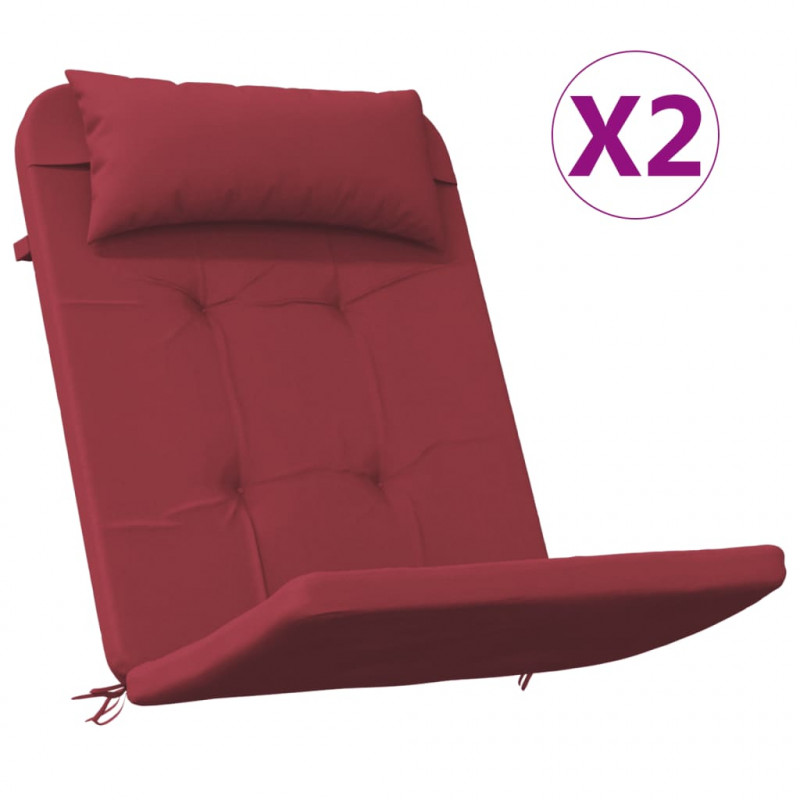 Poduszki na krzesła Adirondack, 2 szt., winna czerwień, Oxford