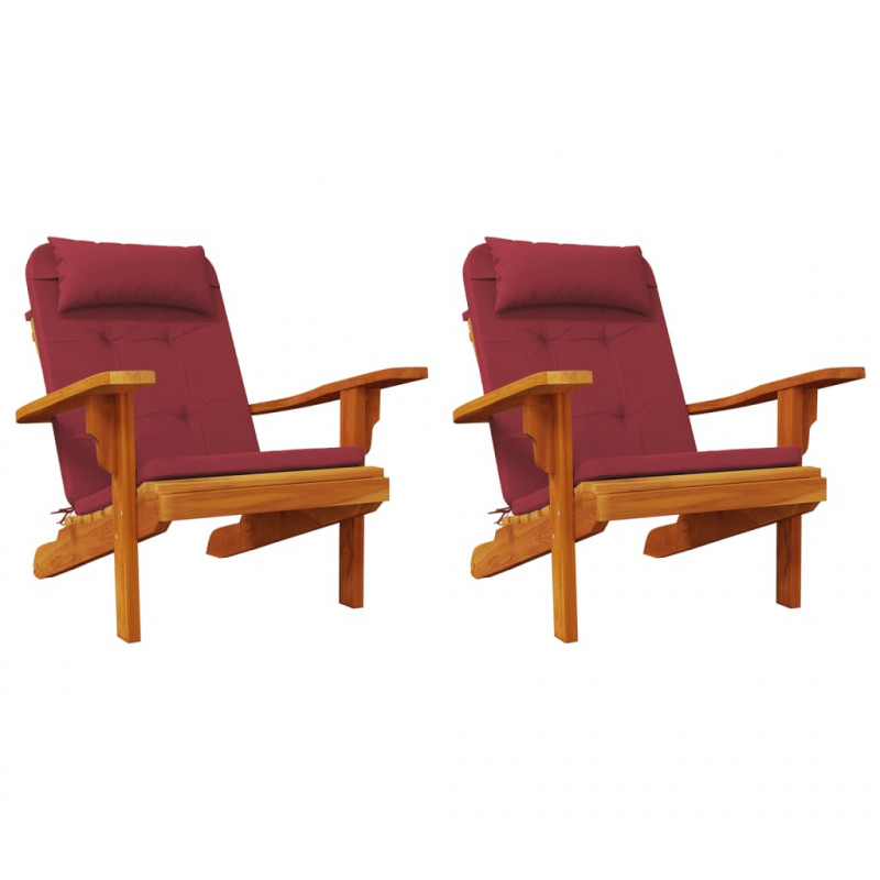Poduszki na krzesła Adirondack, 2 szt., winna czerwień, Oxford