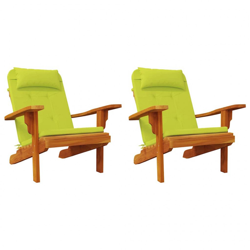 Poduszki na krzesła Gładki 2 pcs Jasnozielony 58 x 77 x 4,5 cm