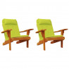 Poduszki na krzesła Gładki 2 pcs Jasnozielony 58 x 77 x 4,5 cm