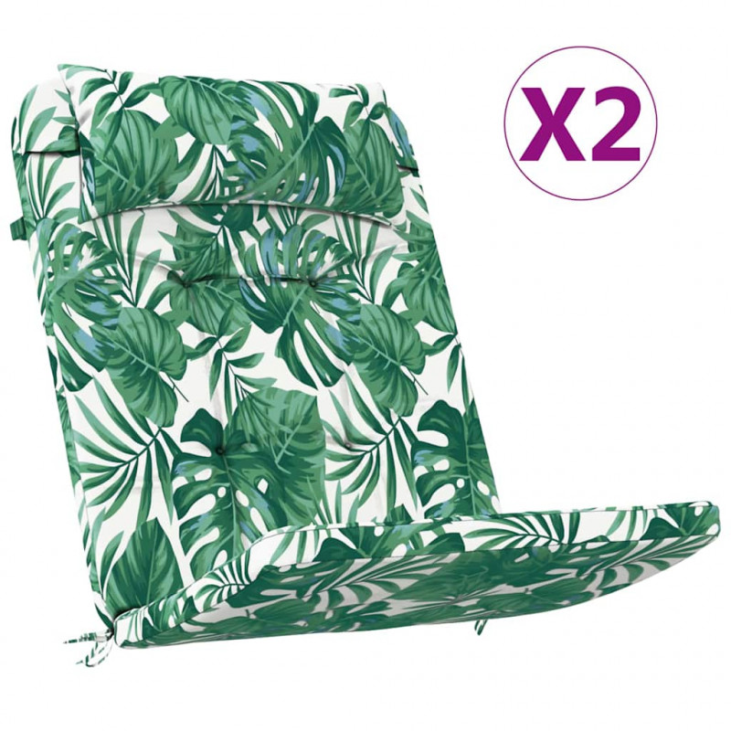 Poduszki na krzesła Liść 2 pcs Wzór liścia 58 x 77 x 4,5 cm