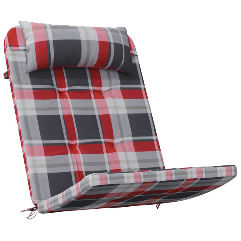 Poduszki na krzesła 2 pcs Czerwony w kratkę 58 x 77 x 4,5 cm