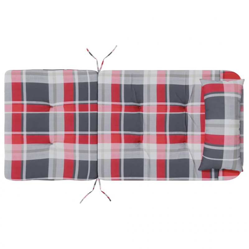 Poduszki na krzesła 2 pcs Czerwony w kratkę 58 x 77 x 4,5 cm