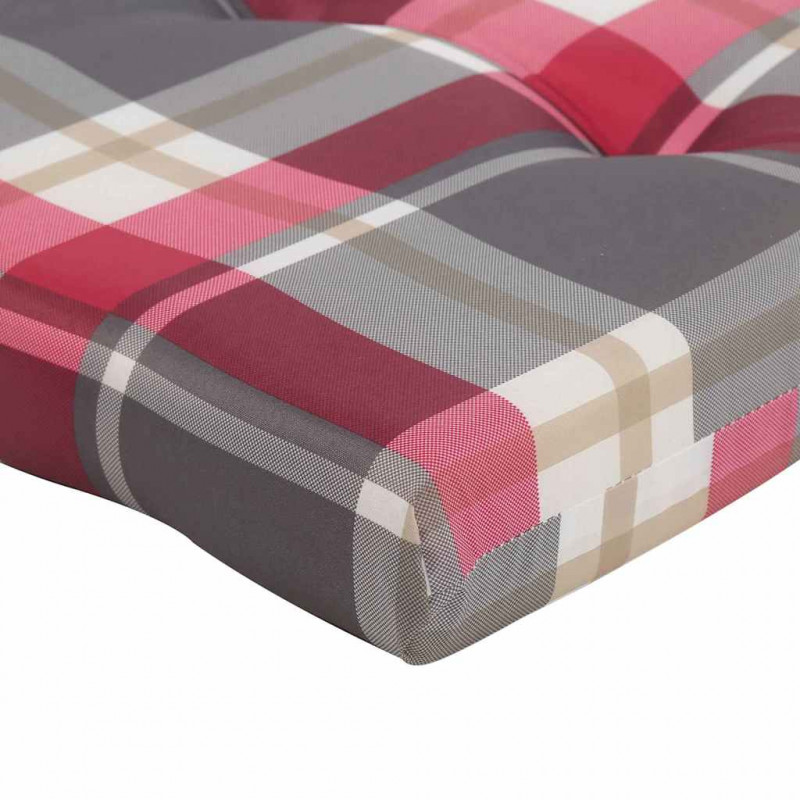 Poduszki na krzesła 2 pcs Czerwony w kratkę 58 x 77 x 4,5 cm