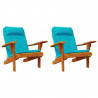 Poduszki na krzesła Gładki 2 pcs Turkusowy 58 x 77 x 4,5 cm