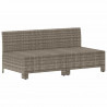 2-osobowa sofa ogrodowa z poduszkami, szara, polirattan