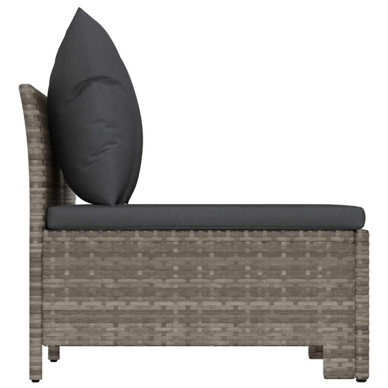 2-osobowa sofa ogrodowa z poduszkami, szara, polirattan