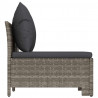 2-osobowa sofa ogrodowa z poduszkami, szara, polirattan