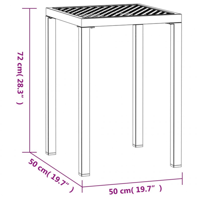 Stolik ogrodowy, antracytowy, 50x50x72 cm, stal