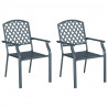 Krzesło Ogrodowe 2 pcs Antracyt 56 x 65 x 89 cm Stal