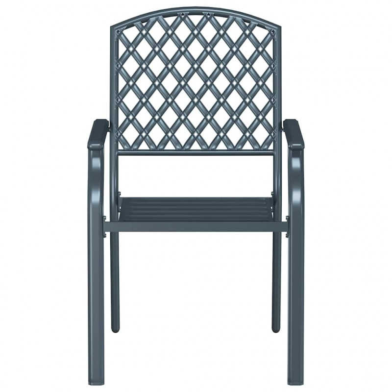 Krzesło Ogrodowe 2 pcs Antracyt 56 x 65 x 89 cm Stal