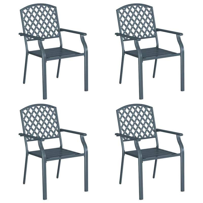 Krzesło Ogrodowe 4 pcs Antracyt 56 x 65 x 89 cm Stal