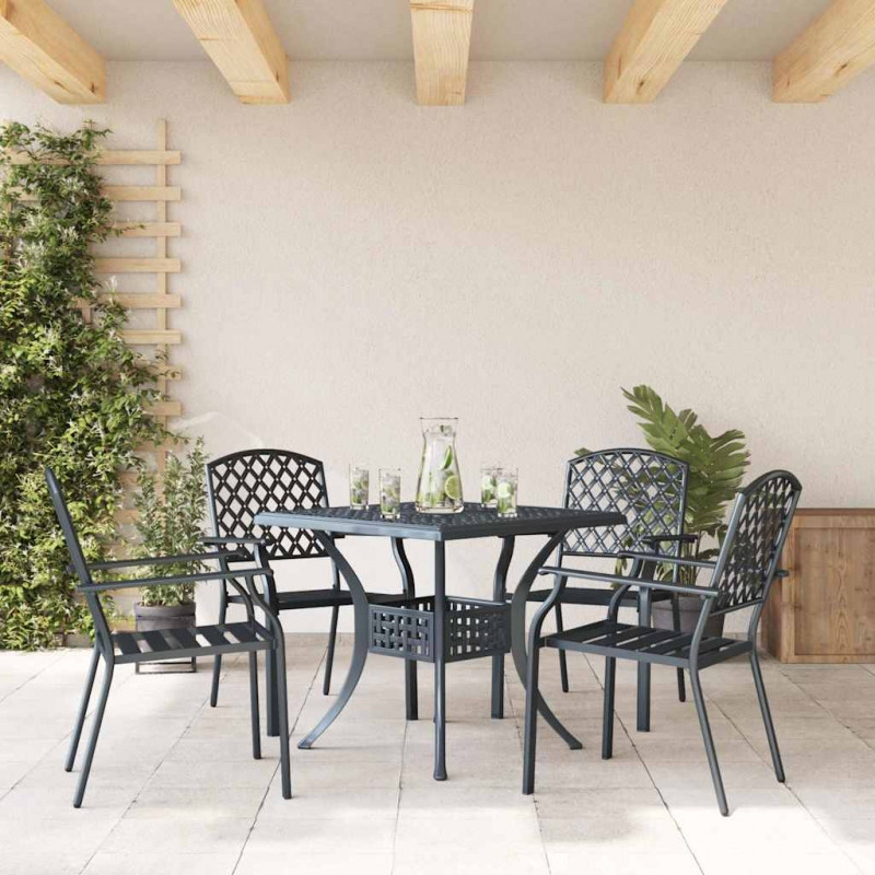 Krzesło Ogrodowe 4 pcs Antracyt 56 x 65 x 89 cm Stal