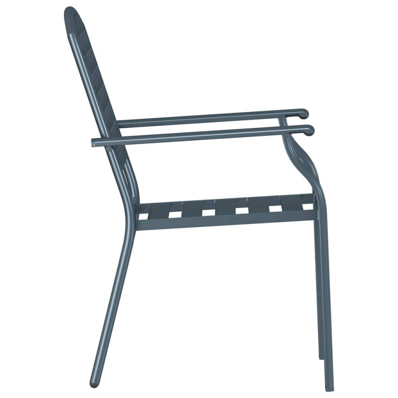 Krzesło Ogrodowe 4 pcs Antracyt 56 x 65 x 89 cm Stal