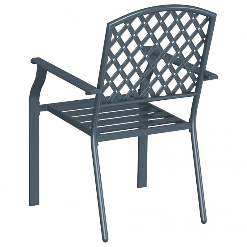 Krzesło Ogrodowe 4 pcs Antracyt 56 x 65 x 89 cm Stal
