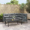 Ogrodowa sofa narożna, antracytowa, stal i textilene