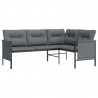Ogrodowa sofa narożna, antracytowa, stal i textilene