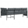 Ogrodowa sofa narożna, antracytowa, stal i textilene