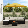 Ścienny parasol ogrodowy z LED, żółty, 290 cm