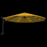 Ścienny parasol ogrodowy z LED, żółty, 290 cm