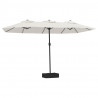 Podwójny parasol ogrodowy, piaskowa biel, 449x265 cm
