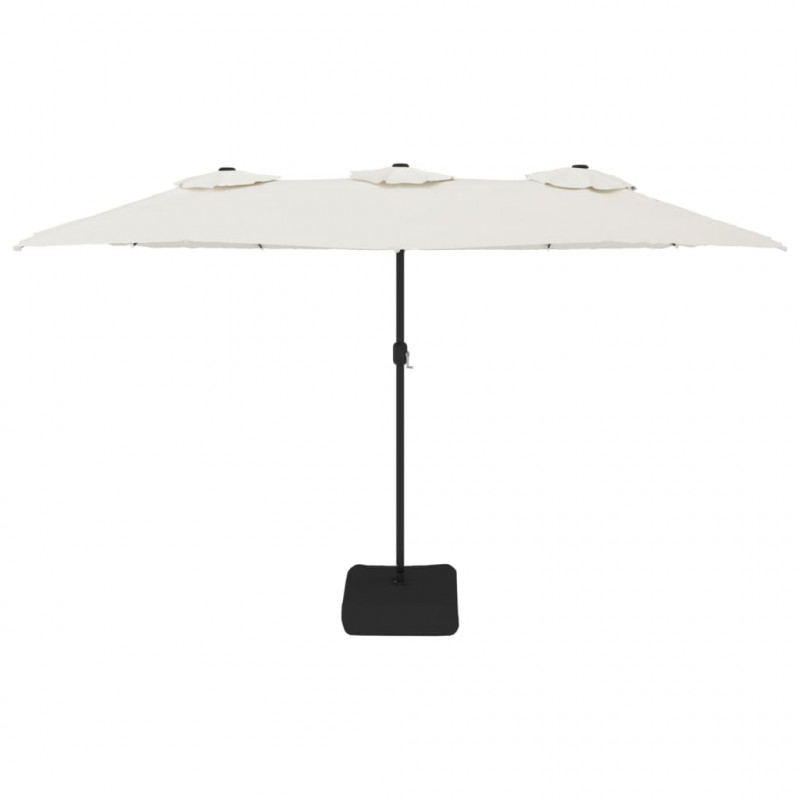 Podwójny parasol ogrodowy, piaskowa biel, 449x265 cm