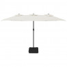 Podwójny parasol ogrodowy, piaskowa biel, 449x265 cm