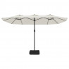 Podwójny parasol ogrodowy, piaskowa biel, 449x265 cm