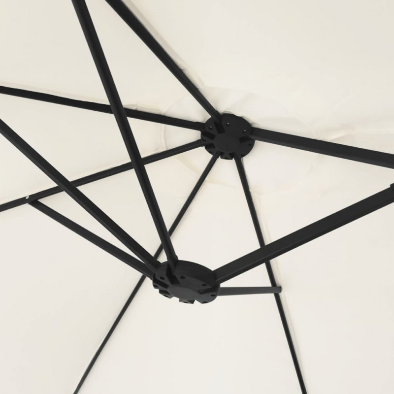 Podwójny parasol ogrodowy, piaskowa biel, 449x265 cm