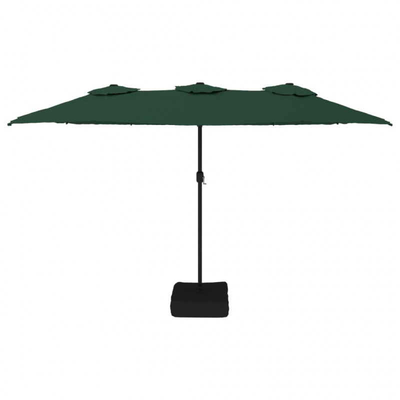 Podwójny parasol ogrodowy, zielony, 449x265 cm
