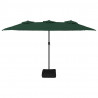 Podwójny parasol ogrodowy, zielony, 449x265 cm