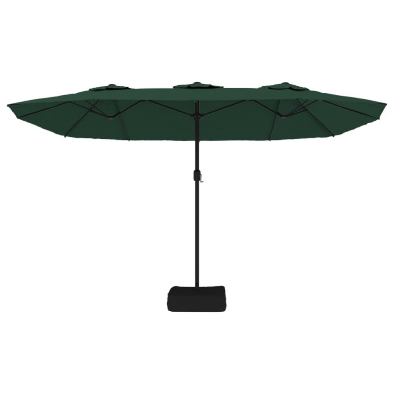 Podwójny parasol ogrodowy, zielony, 449x265 cm